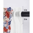 thumbnail image 6 of Blue Red 4th of July Curtains 54 Inch Length,Sheer Curtains for Bedroom Living Room Window Independence Day Flowers Red Blue Rod Pocket Drapes Kitchen Curtains Small Half Window 42"x54" 2 Panels, 6 of 6