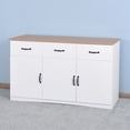 thumbnail image 3 of FuxinDecor Wooden Sideboard Storage Cabinet,Buffet Cabinet with 3 Doors 3 Drawers, Coffee Bar Cabinet, Kitchen Console Table for Living Room, 3 of 9