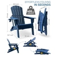 thumbnail image 5 of HDPE Folding Adirondack Chair with Cup Holder,Weather-Resistant, Low Maintenance,Supports up to 400lbs,Navy Blue, 5 of 7