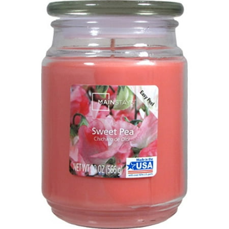 Mainstays 20 oz Jar Candle Sweet Pea, Pink