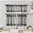 thumbnail image 4 of Wooden Barn Doors Valance Curtain Wood Rustic Farm Farmhouse Country Retro Western Rod Pocket Valance Window Treatments Short Curtains for Kitchen Living Room 54x18 Inch + 27x36 Inch X 2, 4 of 5