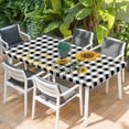 thumbnail image 2 of Sunflowers Table Cloths for 6 Foot Rectangle Tables, Spring Summer Bees Floral Black Plaid Patio Waterproof Elastic Fitted Tablecloths, Washable Rectangular Table Cover for Camping, 2 of 8