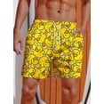 thumbnail image 2 of Pantalones cortos con estampado de pato amarillo hawaiano para hombre, bañadores para hombre, cintura elástica, estampado 3D, degradado, transpirables, ropa de calle corta de poliéster, 2 of 4