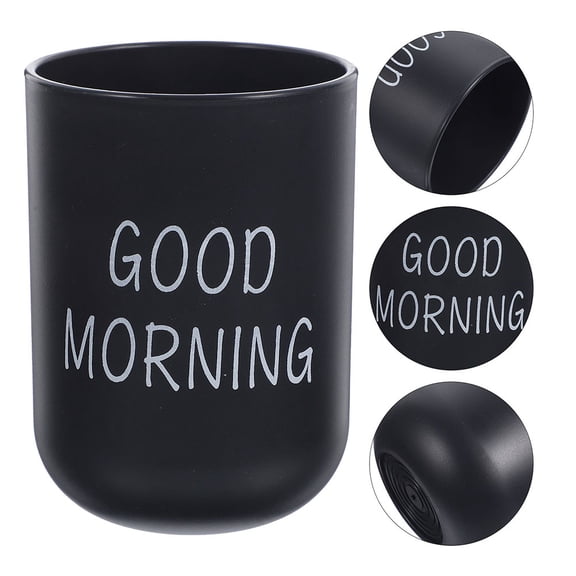 MOKKHNB Black Plastic Toothbrush Holder Cup Multifunctional Rinse Cup for Bathroom, Travel, and Home Use