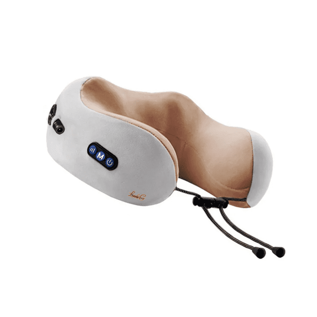 Almohada De Masaje En Forma De U Masajeador Cervical Lab.G, Marrón claro