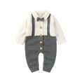 thumbnail image 1 of Infant Turn-down Collar Long Sleeve Button-down Jumpsuit, 1 of 7