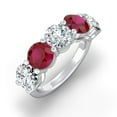 thumbnail image 2 of ARAIYA FINE JEWELRY 1/2 CT. T.W Round Shape Lab Grown Diamond and Natural Ruby Five Stone Anniversary Band Ring | 925 Sterling Silver Five Stone Wedding Band Ring Size 7.5, 2 of 7