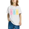 thumbnail image 2 of Cethrio Easter Shirts for Girls Boys, Graphic Short Sleeve Cotton Summer Shirts White Size 7-8 T, 2 of 5