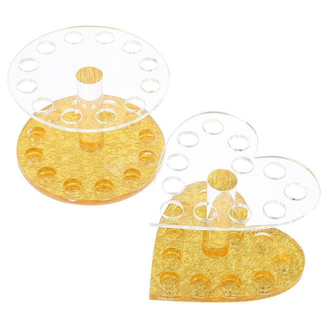FONDOTIN Rentrée des Classes 2 Pcs Support de Rangement pour Brosses à Ongles Acrylique Or Vertical Organisation Femmes