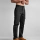 thumbnail image 5 of Pantalones largos para hombre, color liso, con botones, cremallera y múltiples bolsillos, de poliéster, 5 of 7