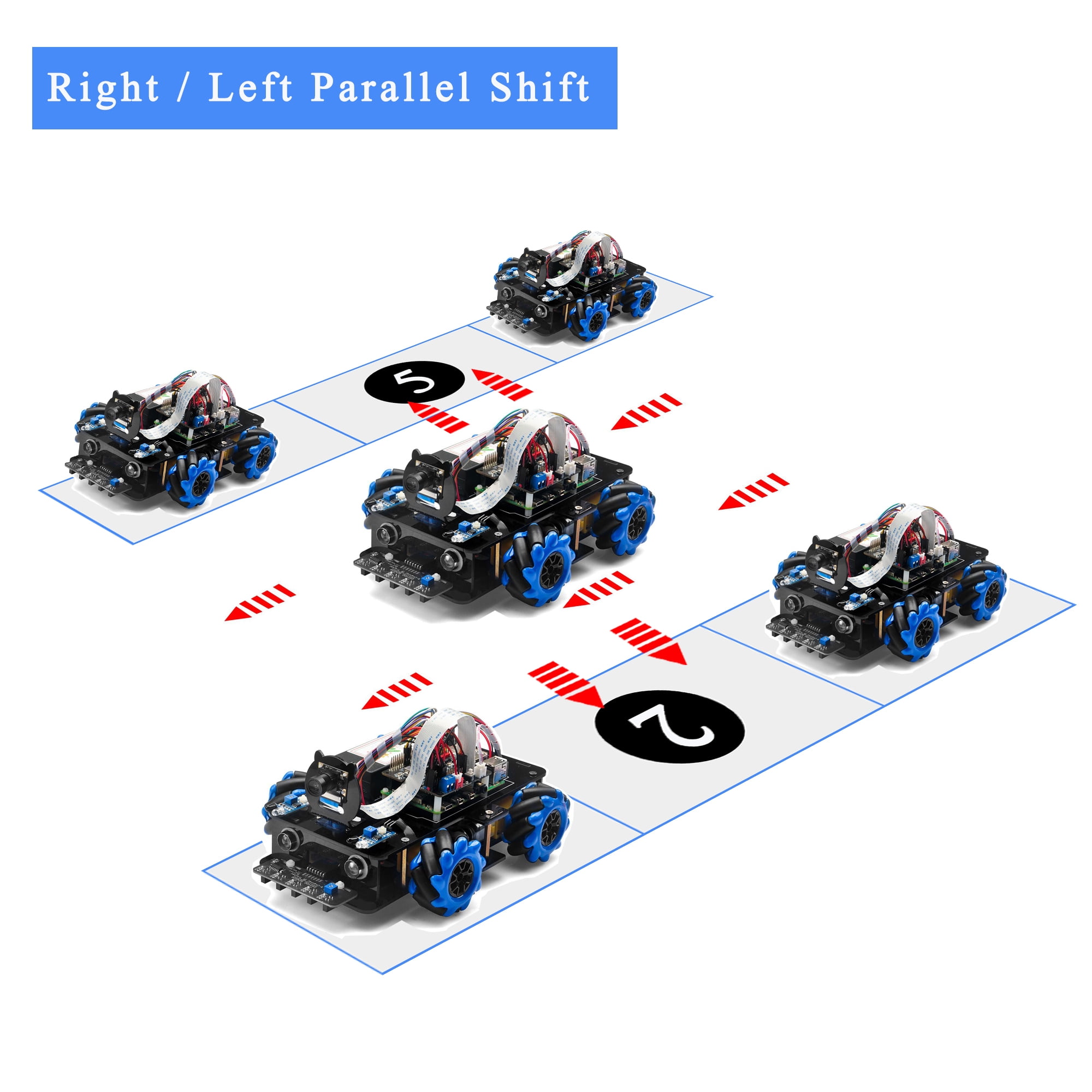 OSOYOO Mecanum Wheel Robot Car Kit for Raspberry Pi - Omni-directional STEM Learning & Programming Kit with Video Control, Line Tracking, Obstacle Avoidance