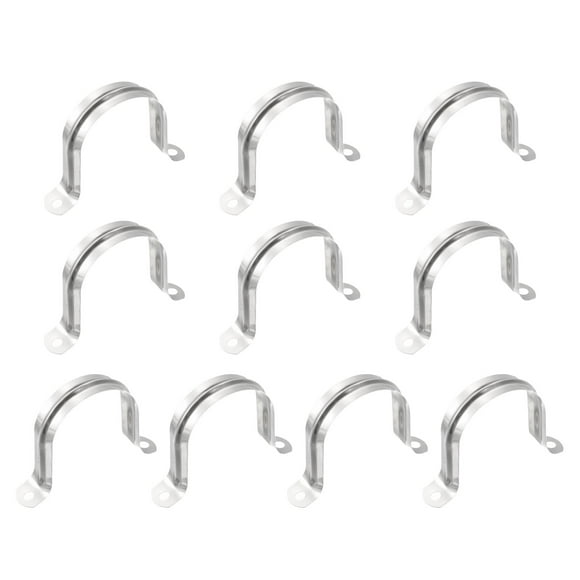 Unique Bargains 50mm 2 Hole U shaped Rigid Pipe Straps Bracket Tube Clip 48 Pack