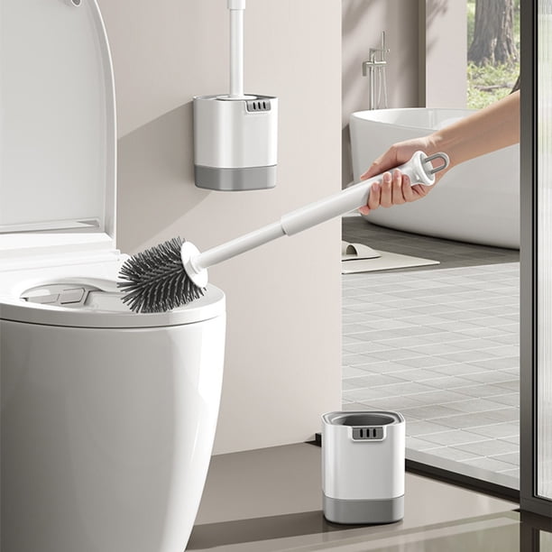 Toilet Brush Long Handled Silicone Wall Mounted Toilet Brush Base Set Toilet Brush Cleaning Brush Household Toilet Brush Wall Mounted Storage