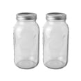 thumbnail image 1 of Bola Mason Jars, 64 oz/1.9 L, con tapas y correas, paquete de 2 unidades, vidrio transparente, 1 of 4