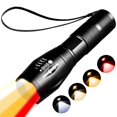 thumbnail image 1 of Linterna táctica YZYOE Red Light, 4 en 1 blanca, amarilla, ámbar, roja, recargable, luz cálida de 1800 K para el cuidado de los ojos, caza, senderismo y observación de la vida silvestre, 1 of 7