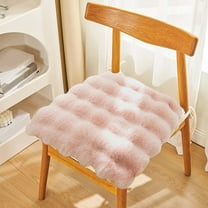 EazyTech Thick Soft Fluffy Seat Cushion for Office Chair Wheelchair Bench - Chair Pads Warm Chair Cushion for Kitchen Dining Living Room , All Seasons (16"x16") Non-Slip Pink