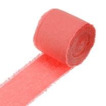 Cotton Linen Ribbon Handmade Fringe Cotton Ribbon Frayed Fringe Fabric Ribbons Dark Pink