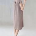 thumbnail image 3 of Robe de Maternité pour Femmes Manches Courtes Col Rond Couleur Unie Robe de Grossesse Ample, 3 of 6