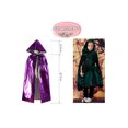 thumbnail image 3 of HAIJIE Halloween Shiny Finish Hooded Tie Neck Long Cape Boys Girls Multiple Solid Tone Seasonal Themed Cloak (Hot Pink,75cm), 3 of 4