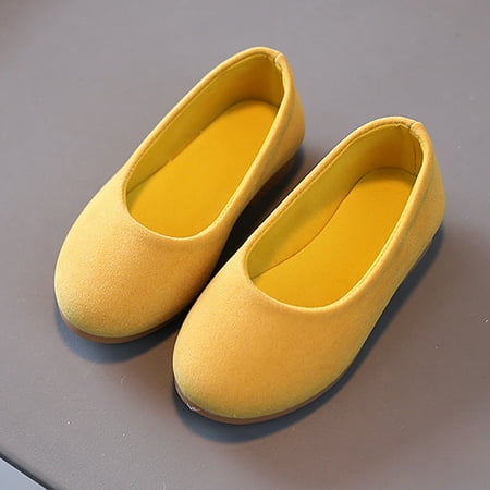 

Josdec Toddler Shoes for Girls Fall Children s Leather Princess Baby Casual Flat Sole Single Shoes Baby Stride Rite Toddler Shoes Yellow 27