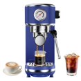 thumbnail image 1 of Máquina de café espresso atatix 20 bar con espumador de leche azul oscuro de 1,3 litros, 1 of 9