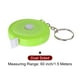 thumbnail image 3 of Métrica Cinta 1,5M/60 Pulgadas Retráctil Sastres Métrica Cinta Bolsillo Tamaño con Llave Cadena para Cuerpo, Tela, Costura y Manualidades Medidas, Claro Verde, 3 of 5