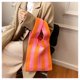 thumbnail image 5 of Bolso de hombro de tejido informal para mujer Bolso de hombro de verano Bolso de mano con patrón de rayas Bolsos de punto para mujer Naranja rosa SM SunniMix Totes de hombro de las mujeres, 5 of 7