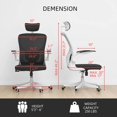 thumbnail image 2 of Monhey Office Chair, Ergonomic Office Chair with Lumbar Support & 3D Headrest & Flip Up Arms Home Office Desk Chairs Rockable High Back Swivel Computer Chair White Frame Black Mesh Study Chair, 2 of 10