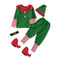 thumbnail image 2 of Christmas Elf Costumes Parent-Child Holiday Green Elf Outfits Xmas Family Matching Clothes for Kids Girls Boys Women Men, 2 of 7