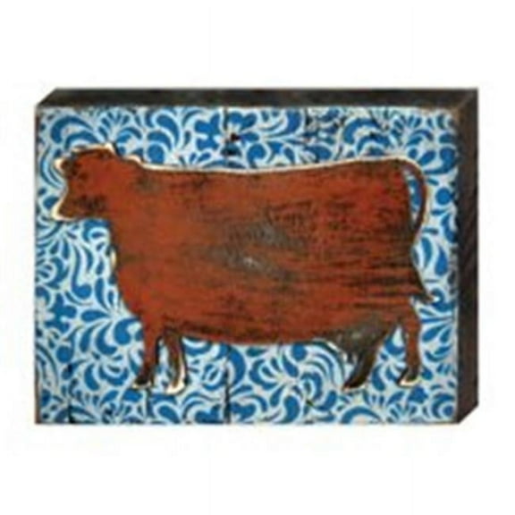 Designocracy 98140-12 Cow Art on Board Wall Decor