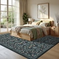 thumbnail image 6 of COZONY 5'x7' Washable Area Rug, Non-Slip Low Pile Vintage Floral Oriental Carpet for Living Room Bedroom, Stain-Resistant Soft Floor Mat, Black, 6 of 12
