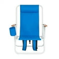 Portable Blue Beach Chair with High Strength & Adjustable Headrest on