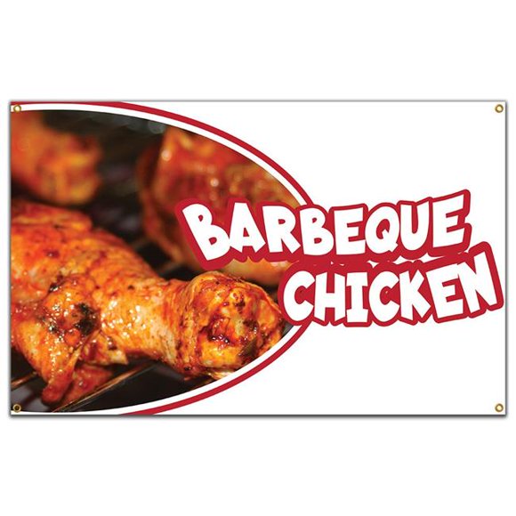 SignMission B-60 Barbeque Chicken19 60 in. Barbeque Chicken Banner with Concession Stand Food Truck Single Sided