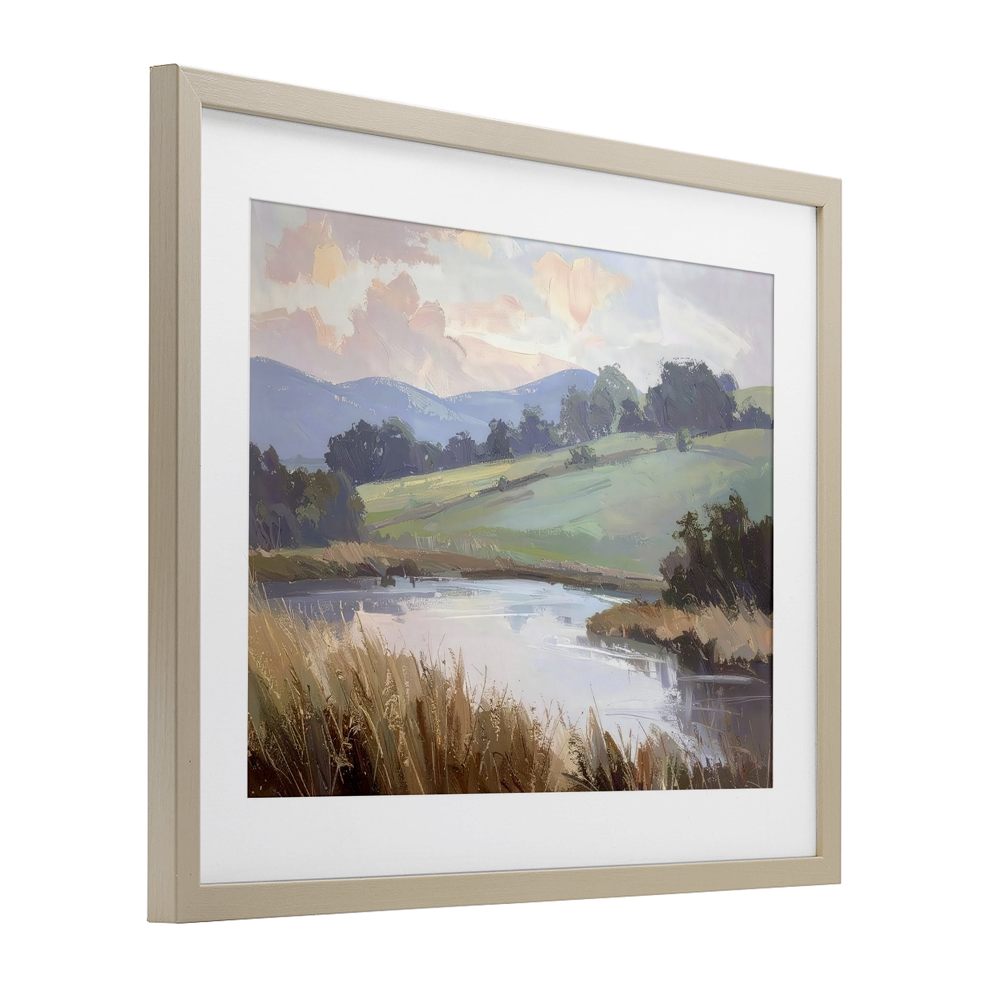 Stupell Industries Subtle Distant Mountains Birch Framed Print Under Glass, design by Alonza Saunders