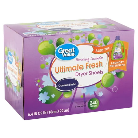 Dry Sweet - Great Value Ultimate Fresh Blooming Lavender Dryer Sheets, 240 count