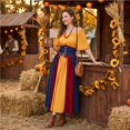 thumbnail image 6 of Medieval Dress for Women, Renaissance Dress Women, Renaissance Dress Womens Medieval Ren Faire Costume Corset Victorian Ball Gowns Elegant Vintage Irish Dresses Halloween, Yellow S, 6 of 8