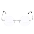thumbnail image 4 of Round Rimless Frame Bifocal Reading Glasses For Men Women +1.50 Titanium Alloy Lightweight Readers Eyeglasses, 4 of 4