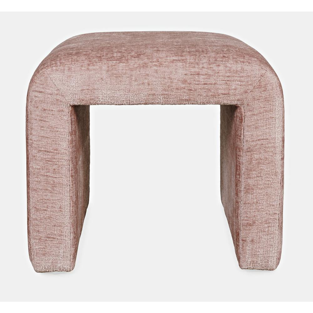 Jofran Sophia Modern Luxury Curved Upholstered Jacquard Petite Ottoman Bench - Set of 2
