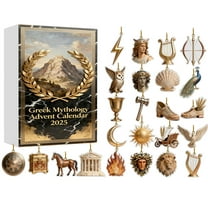 Greek Mythology Advent Calendar 2025 with 24 Unique Mythological Figurines and 2D Flat Airplane Box for Daily Unveiling,Collectible Doll Gift For Kids