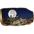 thumbnail image 3 of Startonight 3D Mural Wall Art Photo Decor Big Moon in the City Amazing Dual View Surprise Wall Mural Wallpaper for Bedroom Urban Wall Paper Art Gift Medium 32.28 ?? By 59.06 ??, 3 of 4