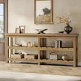 thumbnail image 3 of Tribesigns 70.86-Inch ExtraLong Console Table, Farmhouse 3-Tier Entryway Table, Wood Sofa Table for Living Room, Hallway, Light Brown, 3 of 7