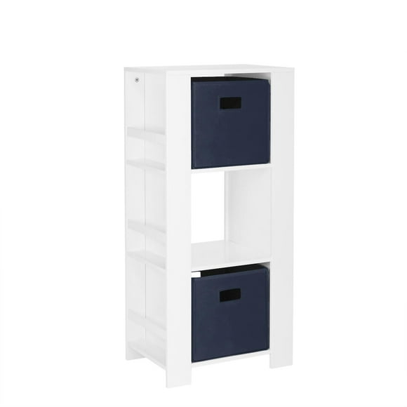RiverRidge® Home Book Nook Collection Cubby Tour de rangement avec étagères en blanc pour enfants avec bacs 2 pièces
