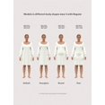 thumbnail image 5 of White Womens Elegant Solid Color Front Tie Ruffle Hem Dress With Puffed Sleeves, 5 of 5