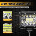 thumbnail image 4 of Barras de luz LED de trabajo impermeables de 60 W, 4 pulgadas y 20 LED, haz de luz de inundación para trabajo, conducción, todoterreno, barco, coche, tractor, camión, 12 V y 24 V, 4 of 5