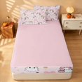 thumbnail image 4 of Homewish Kawaii Ghost Zipper Queen Comforter Set with Fitted Sheet and 2 Pillowcases for Girls, Bowknot Flower Zipper Bedding Set, Light Pink White, Pink Reversible, 4 of 7