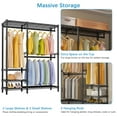 thumbnail image 5 of VIPEK V2i Heavy Duty Garment Rack, 700LB Capacity Portable Closet System with 4 Adjustable Shelves & 2 Hanging Rods, Freestanding Wardrobe,Black, 5 of 8