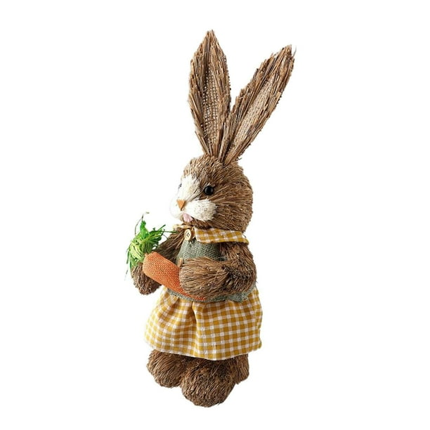 Hermosas decoraciones de Pascua de paja para el hogar y el jardín, adornos de boda B