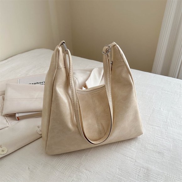 LHSHID Shoulder Bag For Women Solid Color Crossbody Bag Minimalist Vegan Leather Tote Bag