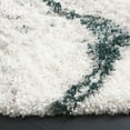 thumbnail image 3 of SAFAVIEH Fontana Danita Modern Shag Area Rug, Ivory/Green, 6'7" x 6'7" Round, 3 of 7