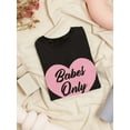 thumbnail image 3 of "Babes Only" Quote Inside Pink Heart Graphic Women Black T-Shirt, Female Medium, 3 of 4